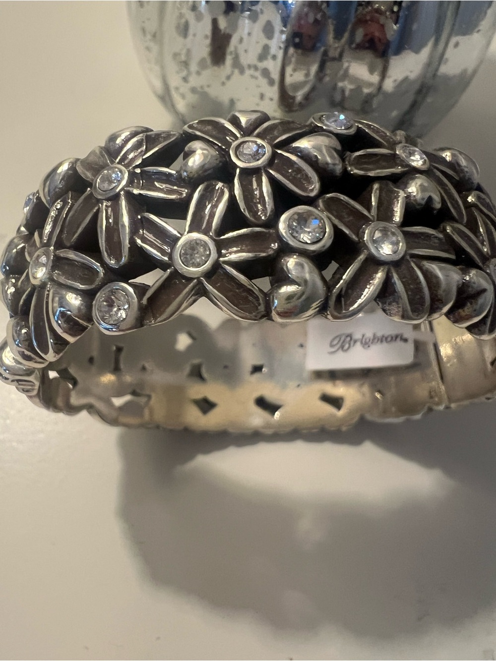 NWT BRIGHTON WILDFLOWERS SWAROVSKI CRYSTAL HINGED BRACELET - Picture 5 of 8
